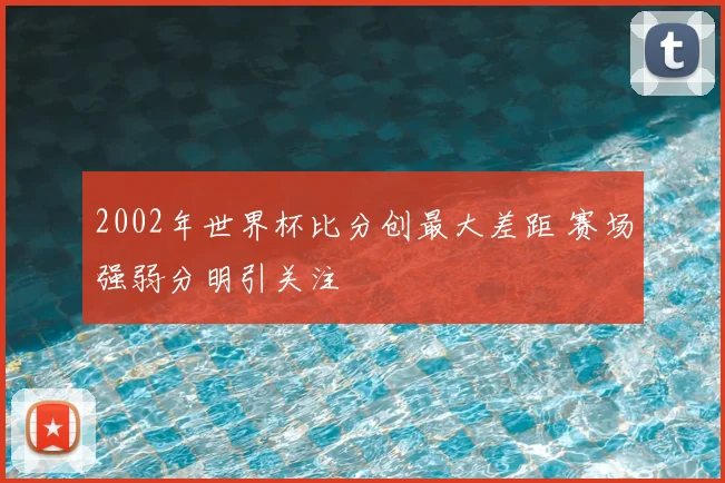 2002年世界杯比分创最大差距 赛场强弱分明引关注